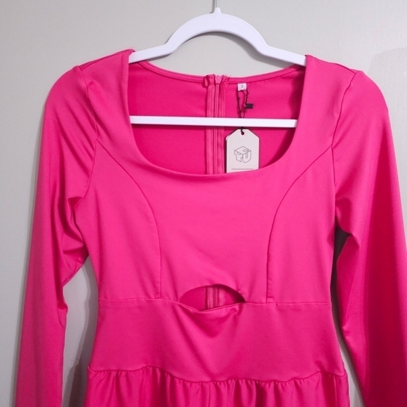 Boutique Athletic Long Sleeved Romper - Magenta Pink size small - Picture 2 of 7